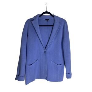 Talbots Blue Knit Blazer Medium | Classic Preppy Academia Workwear Layering